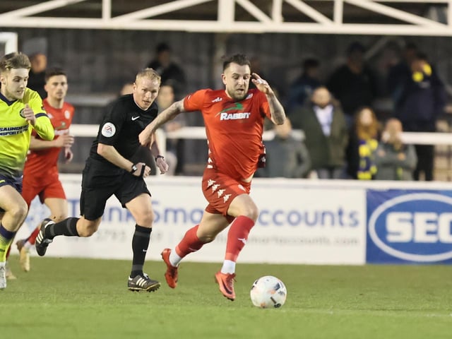 Action from Worthing's 1-0 win at Farnborough in the National League South