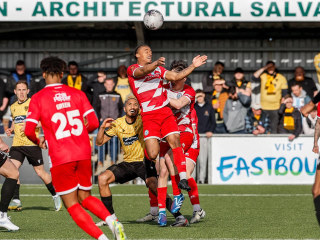 Action from Eastbourne Borough's 5-1 home loss to Maidstone in the National League South
