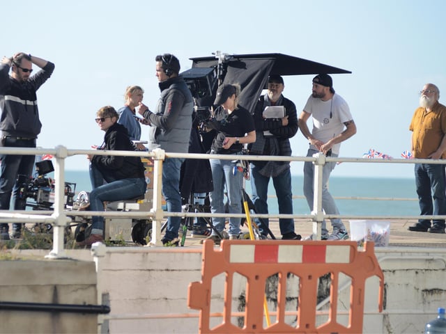 Filming on St Leonards seafront on October 6 2022.
