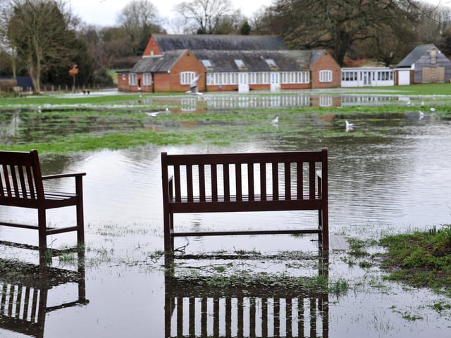 Flooding at East Lavant, West Sussex.