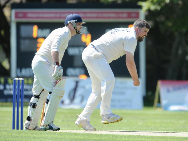 Action from Goring CC v Pagham CC in Division 3 West of the Sussex Cricket League