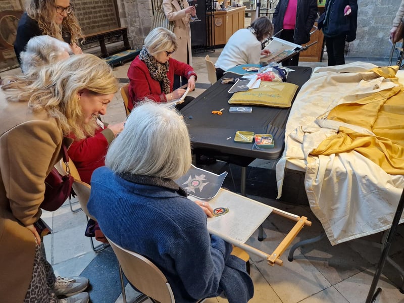 Working on the Cathedral textiles