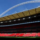LONDON, ENGLAND - MAY 14: A general view of the inside of the stadium prior to the Vitality Women's FA Cup Final between Chelsea FC and Manchester United at Wembley Stadium on May 14, 2023 in London, England. (Photo by Clive Rose/Getty Images)