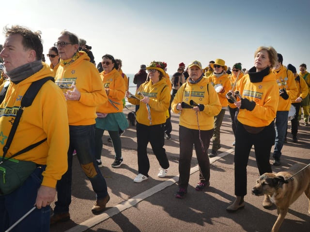 The Umbrella Parade on March 2 2025, which is part of Fat Tuesday. Photo taken at the start of the parade on St Leonards seafront.