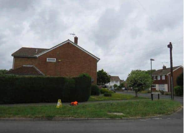 The site of the proposed 15m telecoms pole in Rowlands Way, Horsham. Photo contributed