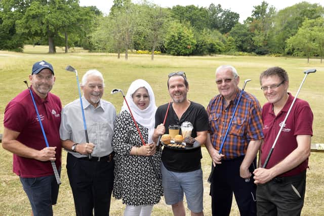 Crawley Borough Council's Goffs Park Pitch and Putt. L-R, Christian Threader, Chris Mullins, Yasmin Khan, Simon Trussell, Bob Noyce and Dave Rayner (Pic by Jon Rigby)