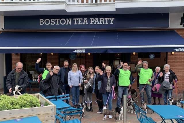 Southern Boston Terrier Club at Boston Tea Party for refreshments