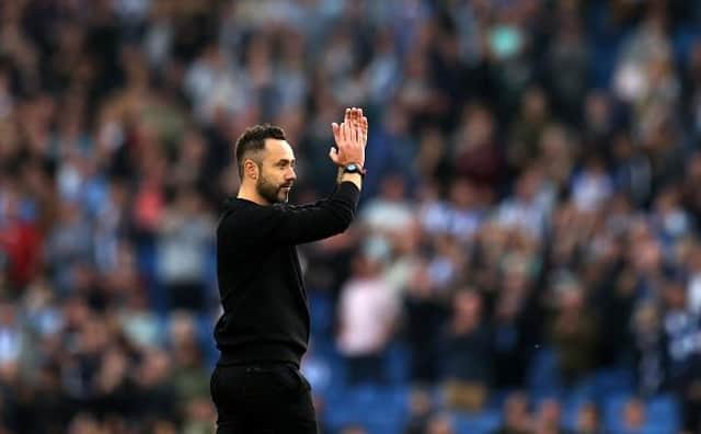 Brighton and Hove Albion head coach Roberto De Zerbi has six points from his last two matches
