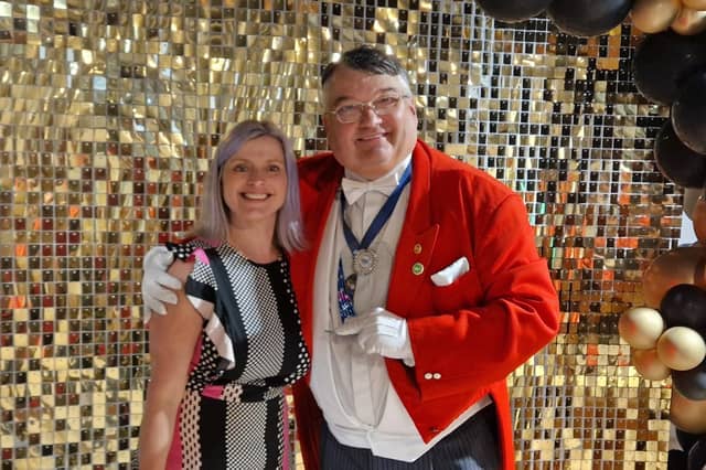Worthing Community Awards founder Melanie Peters with Outstanding Contribution to Worthing winner Bob Smytherman