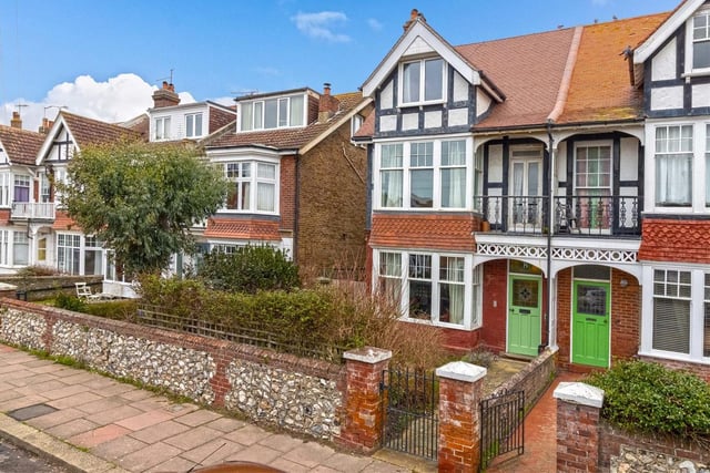 The three-floor, Edwardian family home in Bath Road, Worthing, has six bedrooms, two reception rooms and a self-contained studio annex. It has a guide price of £795,000.