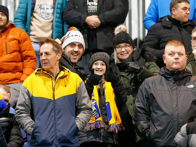 Mansfield Town fans ahead of the 2-1 win over Exeter City.