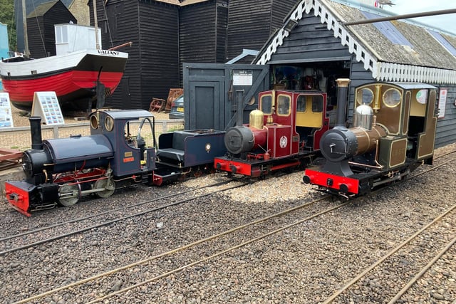Take a ride on a miniature steam locomotive. Hastings Miniature Railway runs trains daily from a station by the boating lake on Hastings seafront to the fishing beach at Rock-a-Nore
