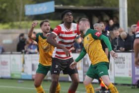 Action from Horsham's 1-0 home win over Kingstonian on Saturday. Pictures by John Lines