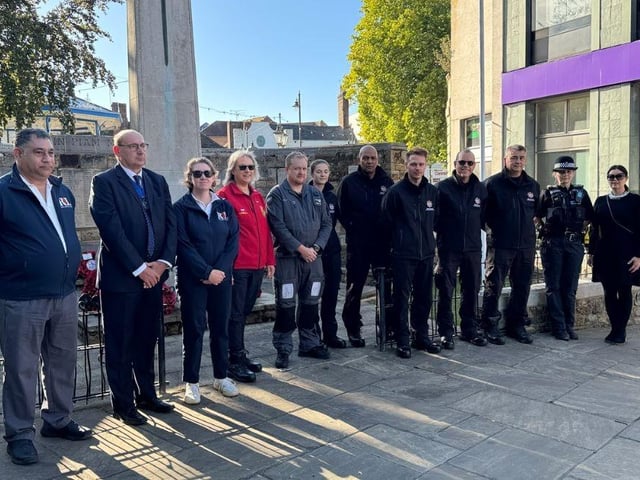 Laying the wreaths at the War Memorial in Horsham’s Carfax honours the courage and commitment of emergency service personnel across the UK