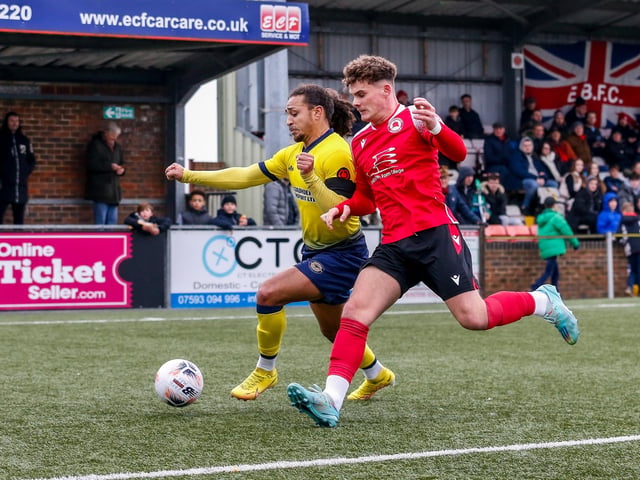 Action from Eastbourne Borough's 2-0 National League South win at home to Farnborough at Priory Lane