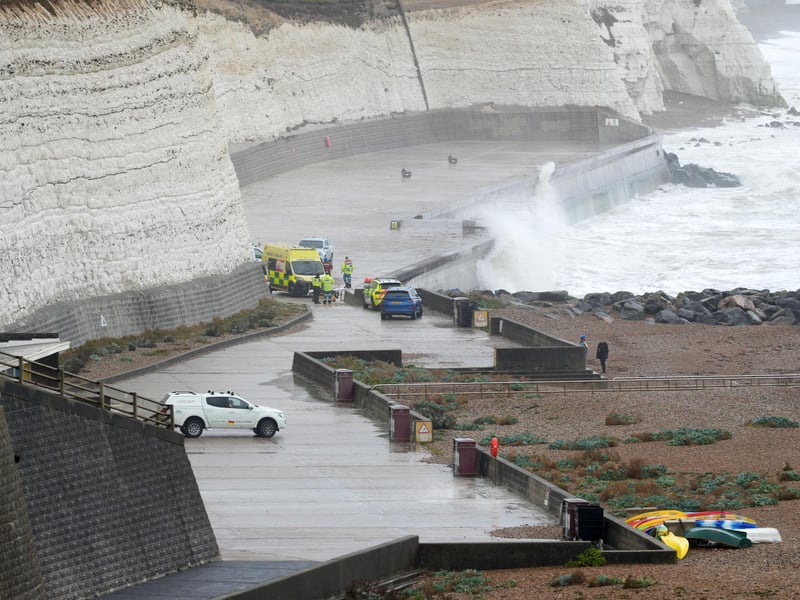Emergency services at the coast at Saltdean