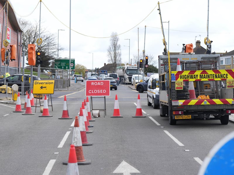 According to an eye-witness, power cables have fallen on the road and ‘everything going eastbound is being diverted through Sainsbury's’.