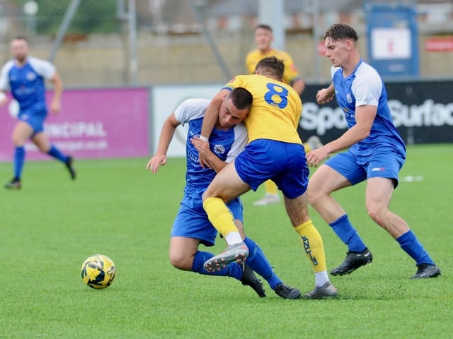 Lancing FC take on Shoreham FC in a pre-season friendly at Culver Road