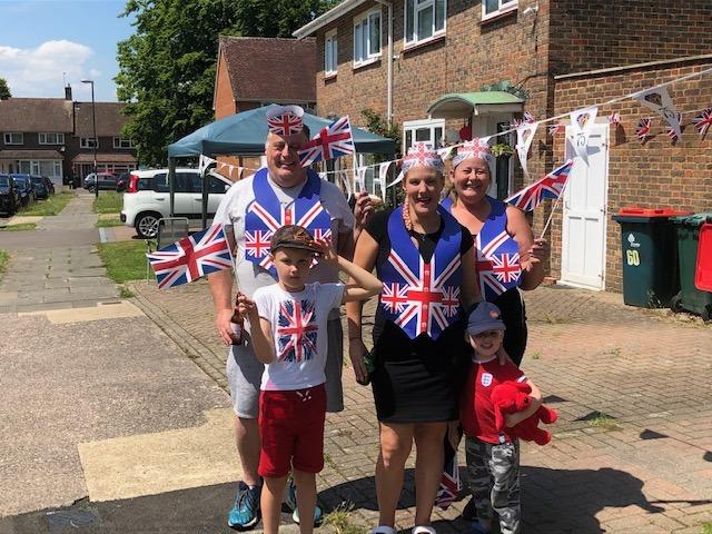 Oxford road residents celebrating the Jubilee with a street party