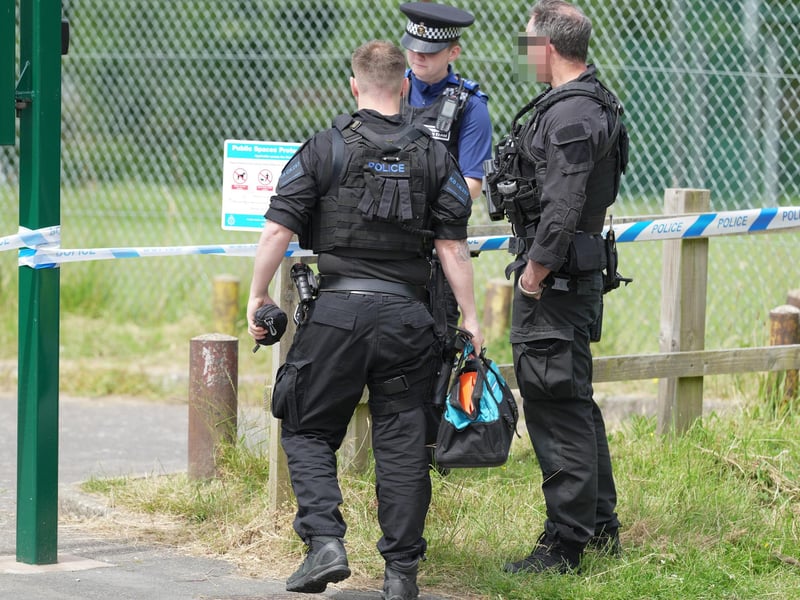 Armed officers have arrived at the scene off Woodstock Close, Horsham