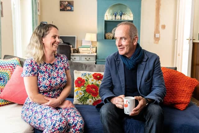 Kevin McCloud visits homeowner in Peacehaven. Photo: Vaillant