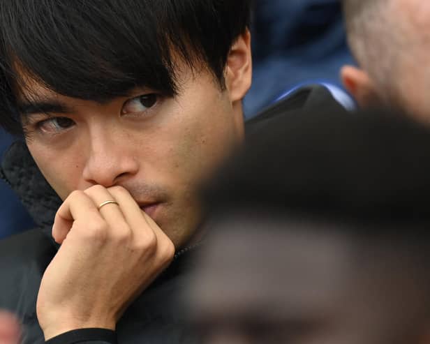 Brighton's Japanese midfielder Kaoru Mitoma sustained a lower back injury last February