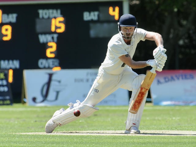 Action from Goring CC v Pagham CC in Division 3 West of the Sussex Cricket League