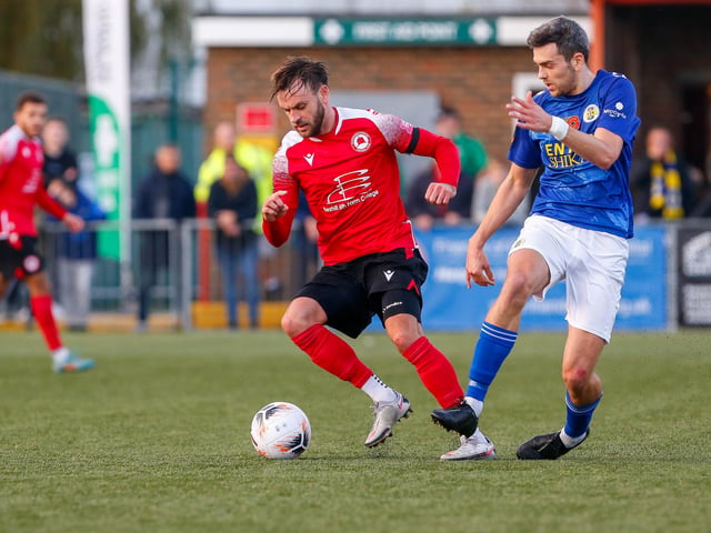 Action from Eastbourne Borough's 1-0 win over St Albans in National League South