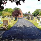 Resurfaced path at Hailsham Cemetery, Ersham Road