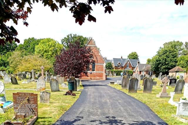 Resurfaced path at Hailsham Cemetery, Ersham Road