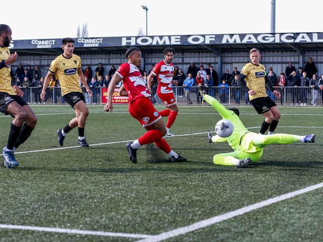 Action from Eastbourne Borough's 5-1 home loss to Maidstone in the National League South