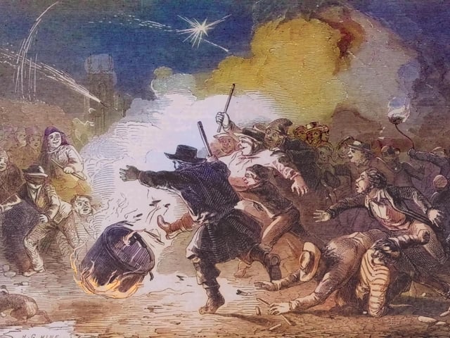 Bonfire Night at Brighton in 1853. Picture: Chris Hare