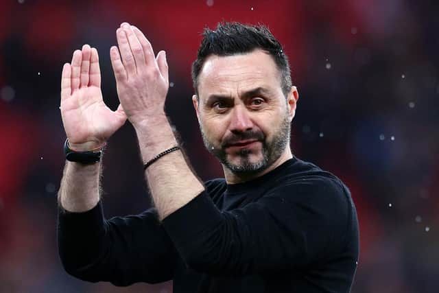 De Zerbi named eight of the same players that started at Wembley, seven of which played the full game, and it showed. (Photo by Clive Rose/Getty Images)