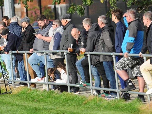 Action from Shoreham's 4-2 win at East Preston in division one of the Southern Combination League