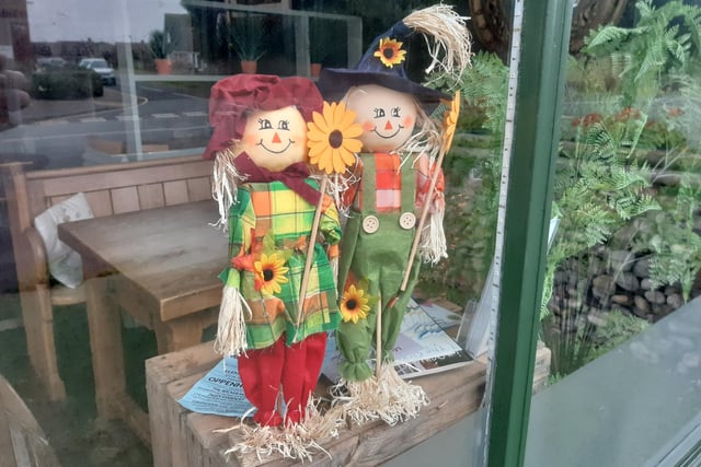 Scarecrows at The Honeypot Cafe. Please note these are on the trail but not all scarecrows have been entered to take part in the public vote.