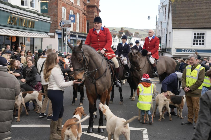 The controversial Boxing Day hunt parade has returned to Lewes town centre – with police at the site to control the protests.