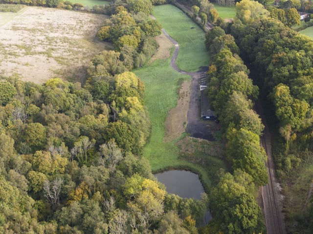 Rock Lane, St Leonards. Police searched this farm/pond for bodies and it is where they found the dead dog in the pond. Picture by Eddie Mitchell.