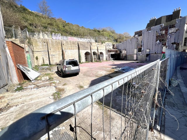 The site of a former amusement arcade and nightclub in George Street, Hastings. Pic April 2 2025.