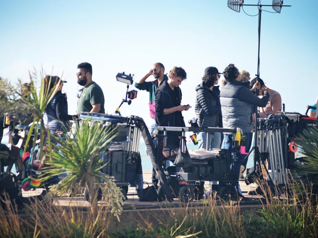Filming on St Leonards seafront on October 6 2022.