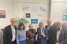 Eastbourne Mayor and Mayoress with Hansa (second left) and trustees