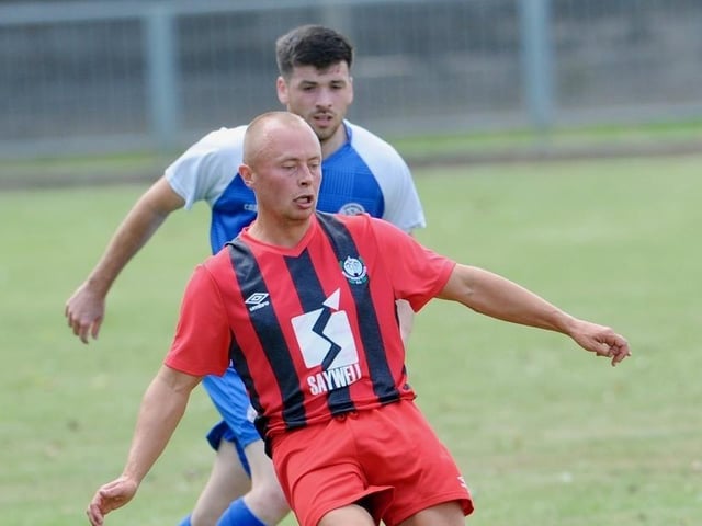 Action from a pre-season friendly between Shoreham and Worthing United at Middle Road