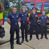 The new on-call trainee firefighters at the Core Skills Pass Out Parade on Friday, August 21, at Wadhurst Community Fire Station. Photo: ESFRS