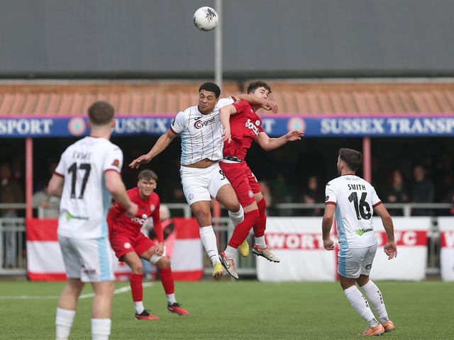 Action from Worthing's home loss to Taunton Town in National League South