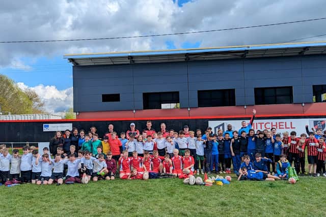 Primary school pupils gather at Heath RFC for their rugby festival | Contributed picture