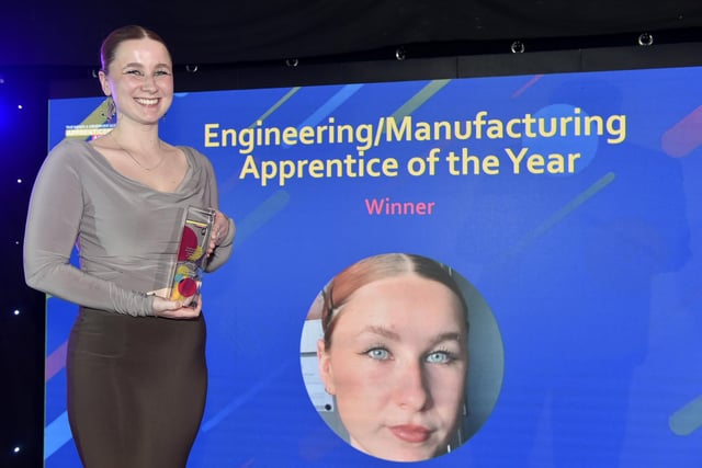Pictured is: Amy Fisher of H&S Aviation, winner of the Engineering/Manufacturing Apprentice of the Year award.