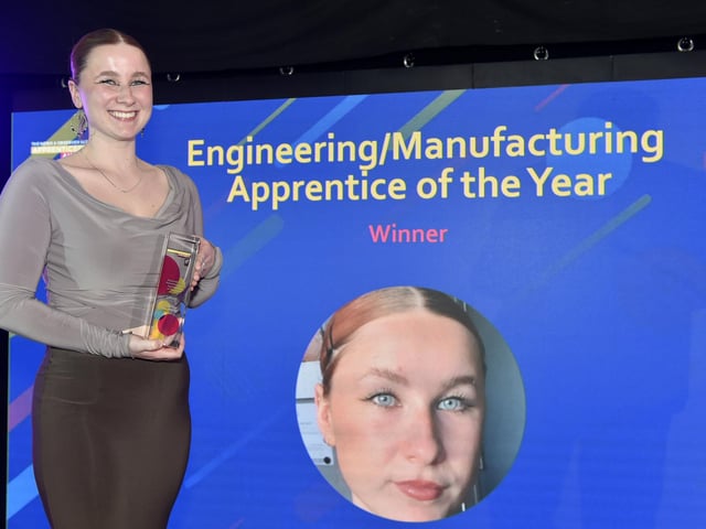 Pictured is: Amy Fisher of H&S Aviation, winner of the Engineering/Manufacturing Apprentice of the Year award.