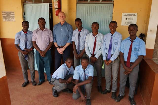 Visiting team of UK audiologists at Reverend Muhoro School