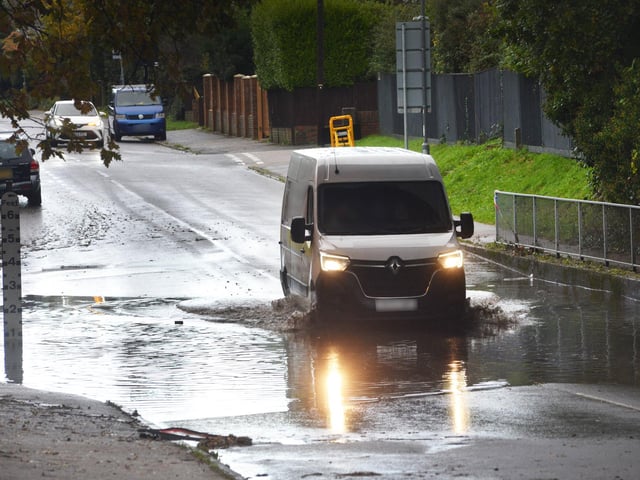 Notorious flood area in Westcourt Drive, Bexhill, on November 9 2023.
