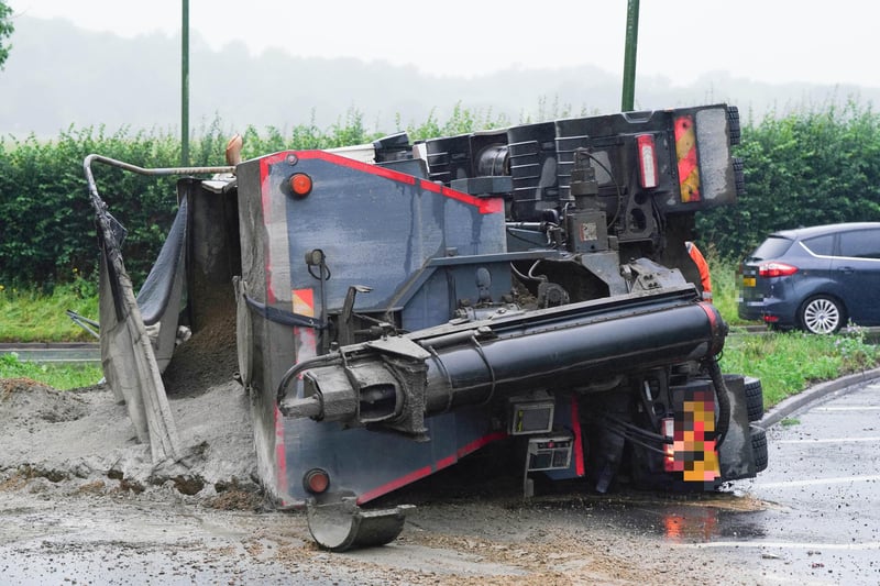 West Sussex Fire & Rescue Service said they were called at 8.12am on Thursday, July 27, to reports of a road traffic collision involving a heavy goods vehicle on the A24 southbound at Findon
