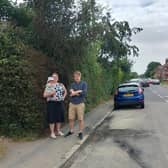 Kelly-Marie and her partner, Giles, opened the front door in Ersham Road to find their car was missing – with the burned road and smashed glass left as evidence. (Photo contributed)